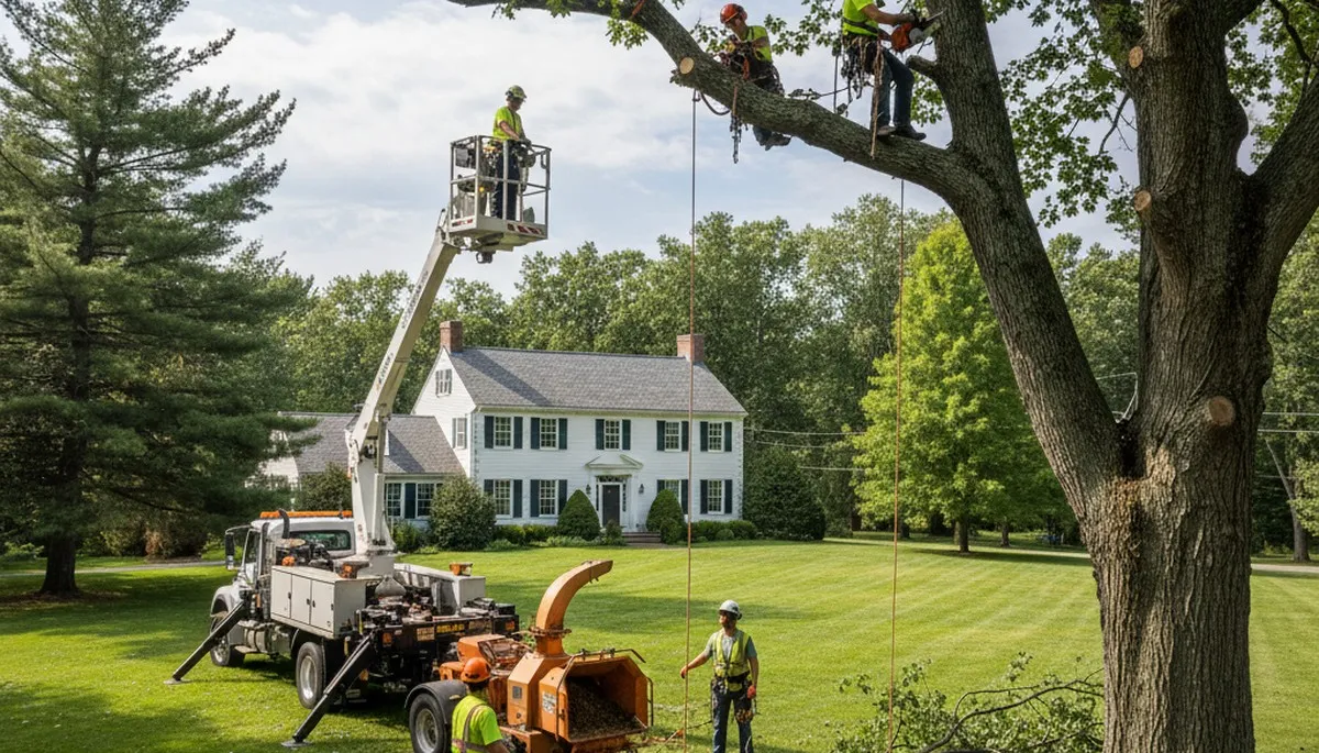 Tree service crew in Saugus, MA providing professional tree removal and trimming services