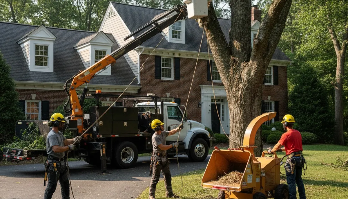Tree service crew in Saugus, MA providing safe tree removal and trimming services